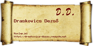 Draskovics Dezső névjegykártya