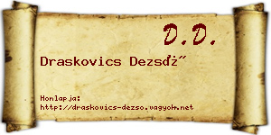 Draskovics Dezső névjegykártya